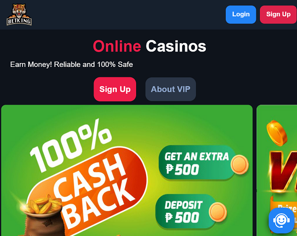 betking online casino Philippines sign up and get an extra 500 pesos  deposit 500 php 100% cash back