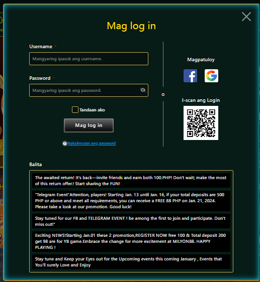 how to login milyon88