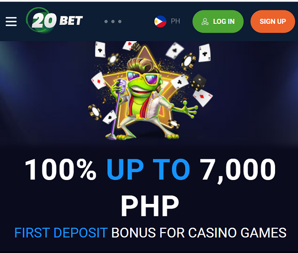 20bet casino 100% up to 7,000 php first deposit bonus for casino games