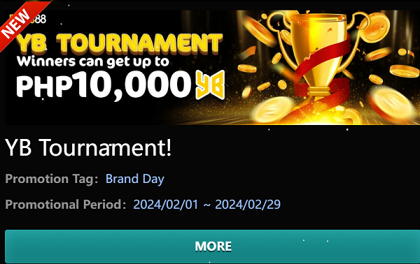 betso88 yb tournament winners can get up to 10,000 pesos promo period February 1 to February 29, 2024
