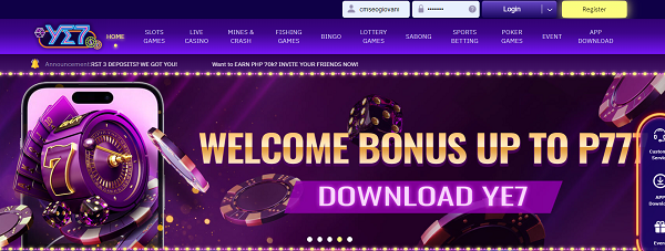 Online casino and sports betting welcome bonus up to 777 pesos download ye7